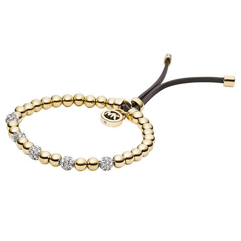 michael kors stainless steel stone set stretch bead bracelet|Michael Kors Stainless Steel and Pavé Crystal Beaded Bracelet .